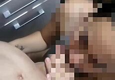 skinny amateur with big ass masturbates hard in kitchen.