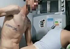 skinny amateur with big ass masturbates hard in kitchen.