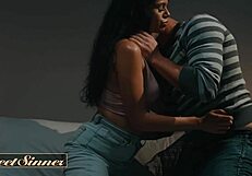 Nathan Throat-Fucks Ex-Gf Harley Haze's Mouth Before Stretching Her Hairless Pussy with Huge Cock