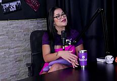 Afraid of what they'll think? Raphaela Savanah in sheer lingerie for group fun.