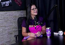 Afraid of what they'll think? Raphaela Savanah in sheer lingerie for group fun.