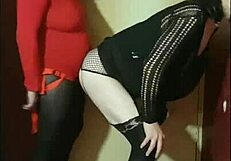 Crossdresser swallows after homemade fucking