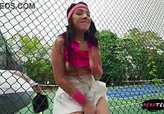 feeling excited during sneaky sex on tennis court
