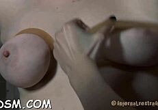 Cutie gets her anal and pussy roughly stuffed with electric toys and bondage