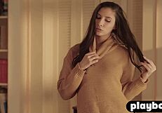 Sexy All Natural Teen 18+ Gianna Dior Striptease For The Playboy In Stockings With Tits Undressing Naked Hairy Babe Clothes Ripped Solo