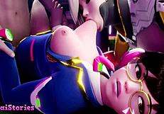 She's using her mouth for his pleasure in this game