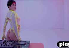 amazing latina teen mia valentine hints at her big ass in lingerie posing