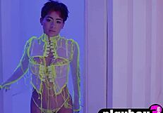 amazing latina teen mia valentine hints at her big ass in lingerie posing