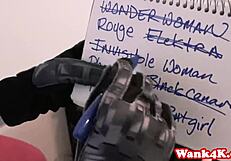 Superhero cosplay babe engages in fourway with double penetration and facial cumshots, costumes and high definition full movie