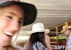 Watch these sluts tease his cock until he fucks their tight pussies!