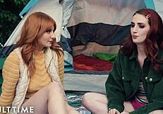 Lesbian camping trip turns hot with Lacy Lennon tribbing Aria Carson