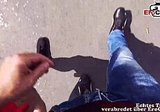 i meet this german big tits amateur brunette outdoors