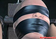 tied up scarred submissive teased and caned by dominant male