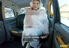 fake taxi driver enjoys fast ride with stunning lingerie model