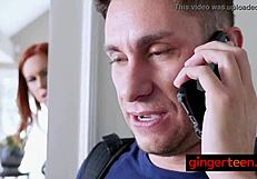 Sexy Ginger Babe Bounces Her Ass Hard