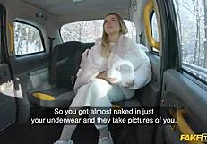 fake taxi driver enjoys fast ride with stunning lingerie model