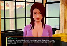 Teen redhead with small tits in erotic cartoon game