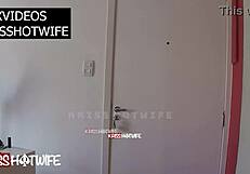 Wife welcomes delivery guy with big ass in see-through outfit