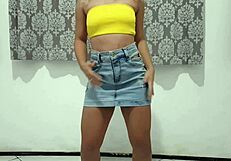 Blonde Wife Seduces Young Guy In Jeans, He Fucks Her Pussy And Makes Her Cum!