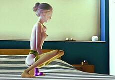 Teen Feels Pleasure in Stocking Solo Masturbation