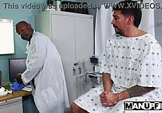 Doctor Ant Vega Examines Patient Aaron Trainer At Hospital