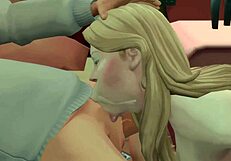 Cartoon babe keeps sucking with intense gooey face banging