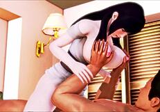 Conversational-Neutral Busty Hinata meets a black guy in wild 3D anime action. Pretty cool, right?