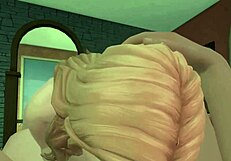 Cartoon babe keeps sucking with intense gooey face banging