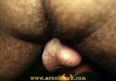 young african couple explores deepthroat with handcuffs and big cock