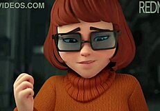 velma from scooby-doo gets wild in 3d hentai by redmoa