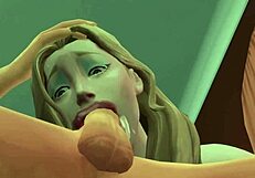 Cartoon babe keeps sucking with intense gooey face banging