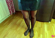 hot girl soaks panties in cum before work