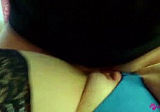 hot girl soaks panties in cum before work