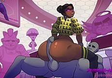 Shadow Lady Chun-Li Thot Rides Cowgirl in Battle Hub