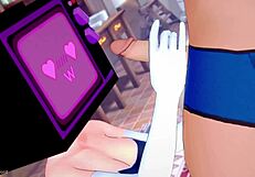 TV Woman Enjoys Her Tight Swimsuit