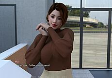 getting a handjob behind the counter in anime style