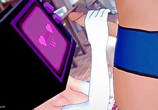 TV Woman Enjoys Her Tight Swimsuit