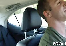 teen couple engages in rough pov blowjob and hardcore sex with small tits