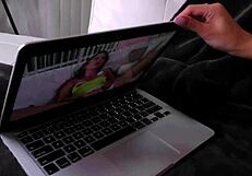 avery cristy gets turned on watching her porn and sucks fucks for messy facial