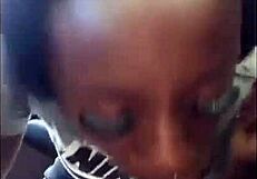 Ebony Chick's Sloppy Suck on White Dick: Wet and Wild Contrast