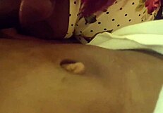 Ebony Babe Licking Up Cum From Big Black Cock!