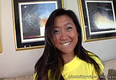 Asian Teen Feels Intense Pleasure From Big Cock Drilling