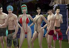 Dragon ball porn: mothers and wives fucked by sons in pool orgy