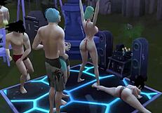 Dragon ball porn: mothers and wives fucked by sons in pool orgy