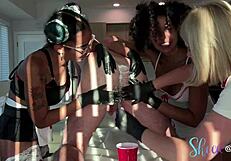 Blonde Milf with Blue Eyes Stirs Deep Desire in Blowjob Orgy