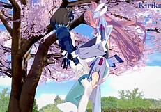 Intense futanari sex with Garie Tuman, Maria Cadenzavna Eve, and Micha Jawkan in Symphogear hentai