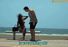 i picked up a brown girl with big fake boobs at the beach and destroyed her pussy