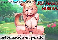 Joi in Spanish guides sexual slaves into doggy transformation with outdoor anal play.