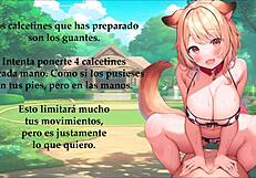 Joi in Spanish guides sexual slaves into doggy transformation with outdoor anal play.
