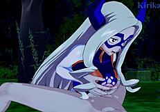 intense sex with tsuyu asui, mt lady, and izuku midoriya in my hero academia hentai